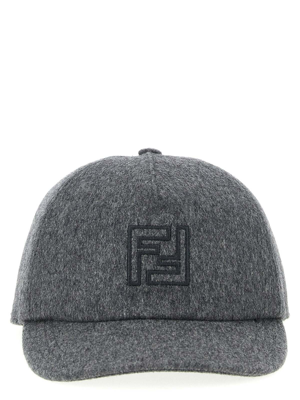 Fendi Gray Wool Baseball Cap