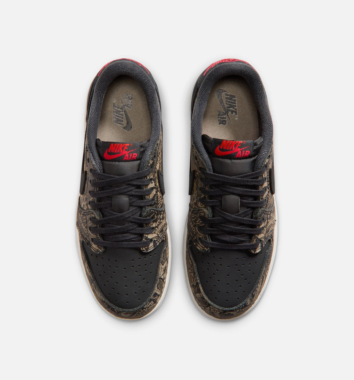 Air Jordan 1 Retro Low OG Laser Grade School Lifestyle Shoe - Black & Varsity Red