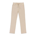 STRETCH CURDUROY OFF-WHITE LACE-UP JEANS
