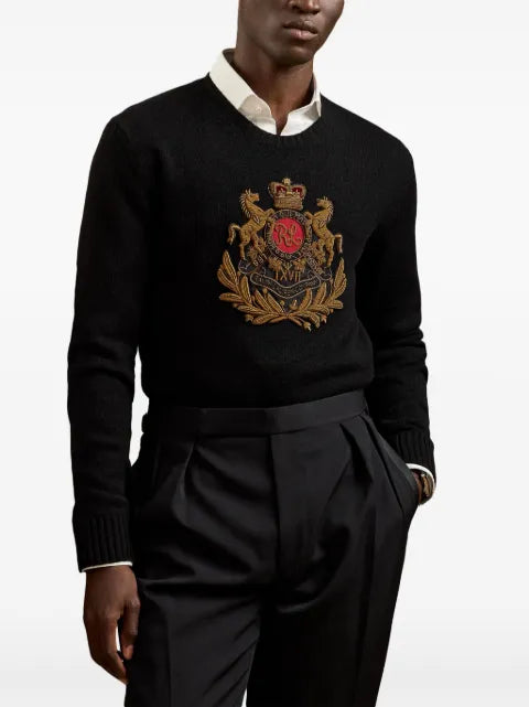 Ralph Lauren Purple Label embroidered cashmere pullover