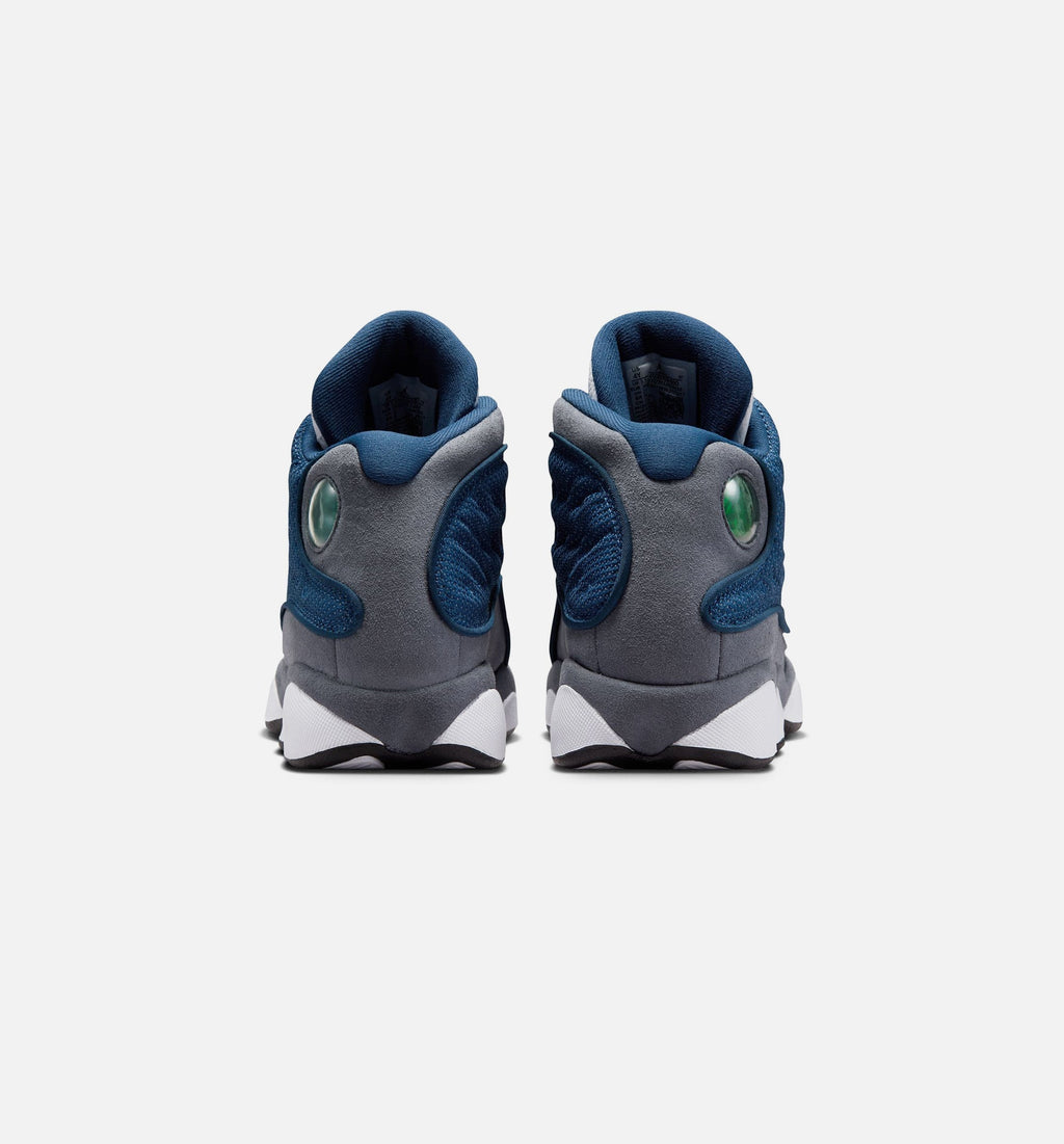 Air Jordan 13 Retro Navy and Flint Grey Grade School Sneakers - Navy/University Blue/Flint Grey/White
