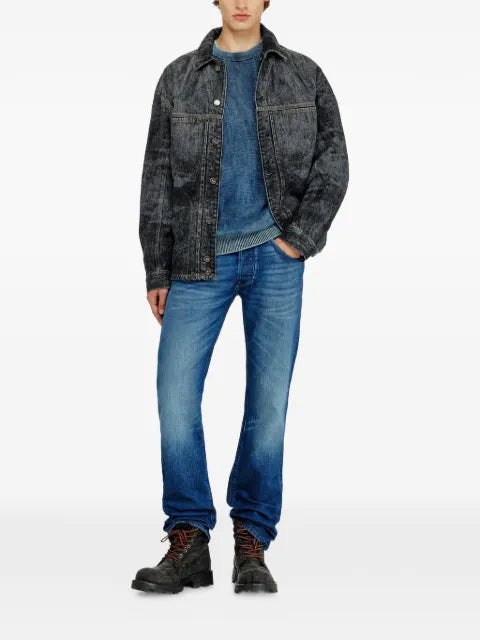 Diesel denim-look sweater with patch effects