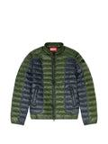 Diesel biker-style puffer jacket with colour-block design