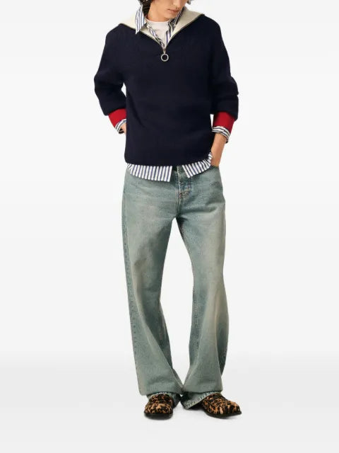 AMI Paris Zipped collar wool sweater