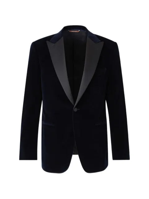 Canali velvet single-breasted blazer