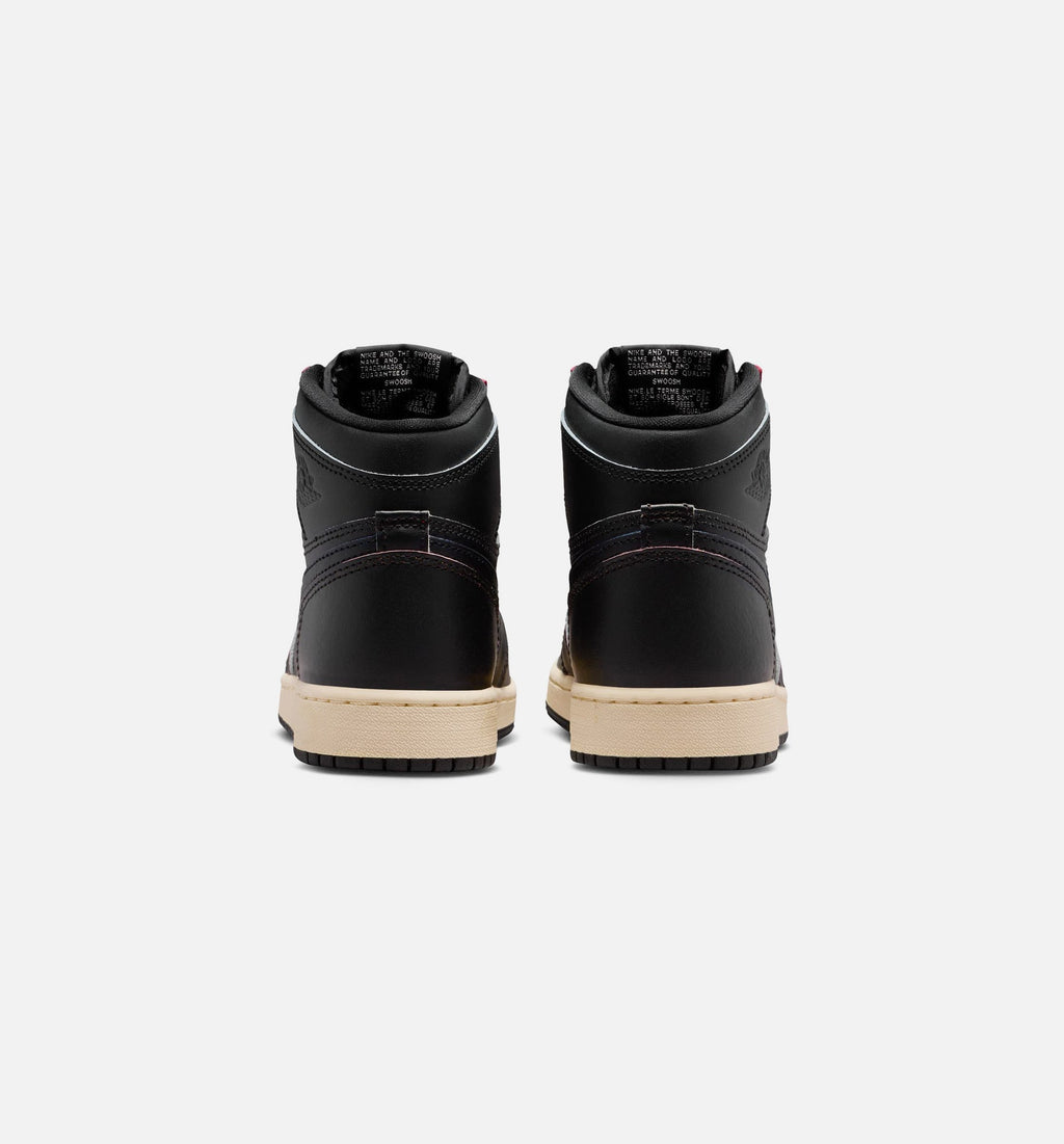 Air Jordan 1 Retro High OG Black and Muslin Grade School Lifestyle Shoe – Black/Black/Muslin