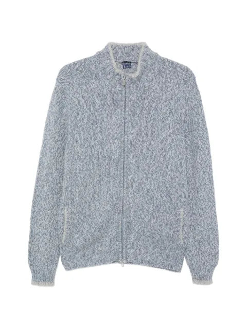 Fedeli long-sleeve zip-fastening cardigan