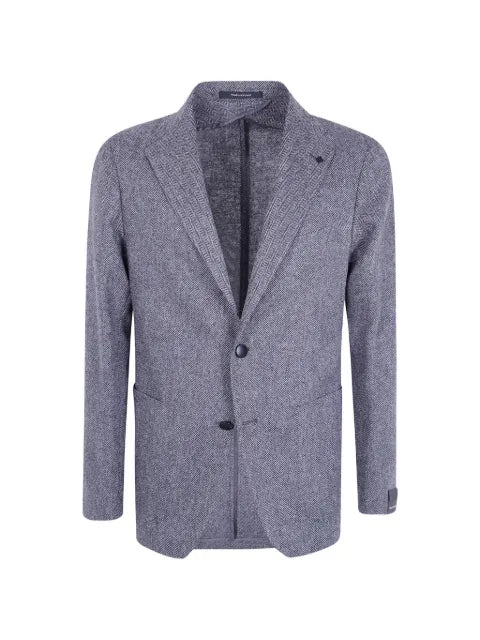 Tagliatore Montecarlo herringbone-weave notched-lapels blazer