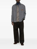 Drôle De Monsieur houndstooth-pattern zip-up shirt