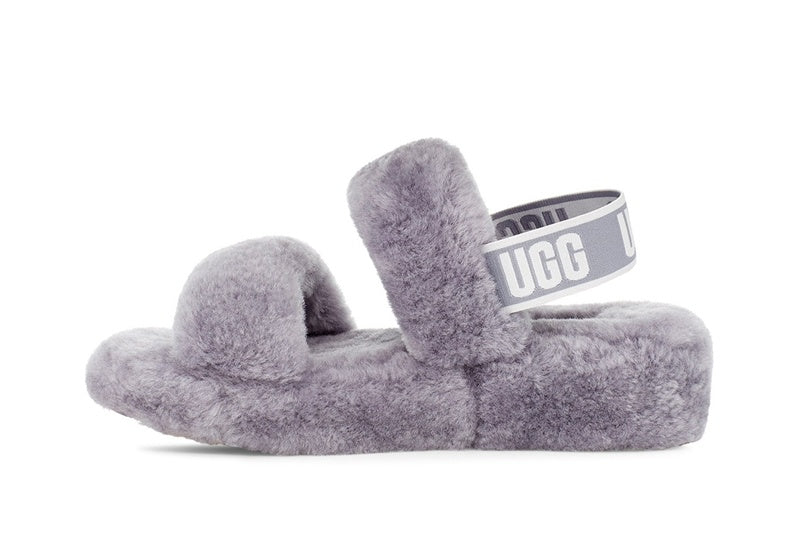 Fluffy Strap Sandals — Grey | New Arrival | In Stock