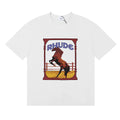 Rhude Wild Steed Horse Frame Vintage Print White Oversized T‑Shirt