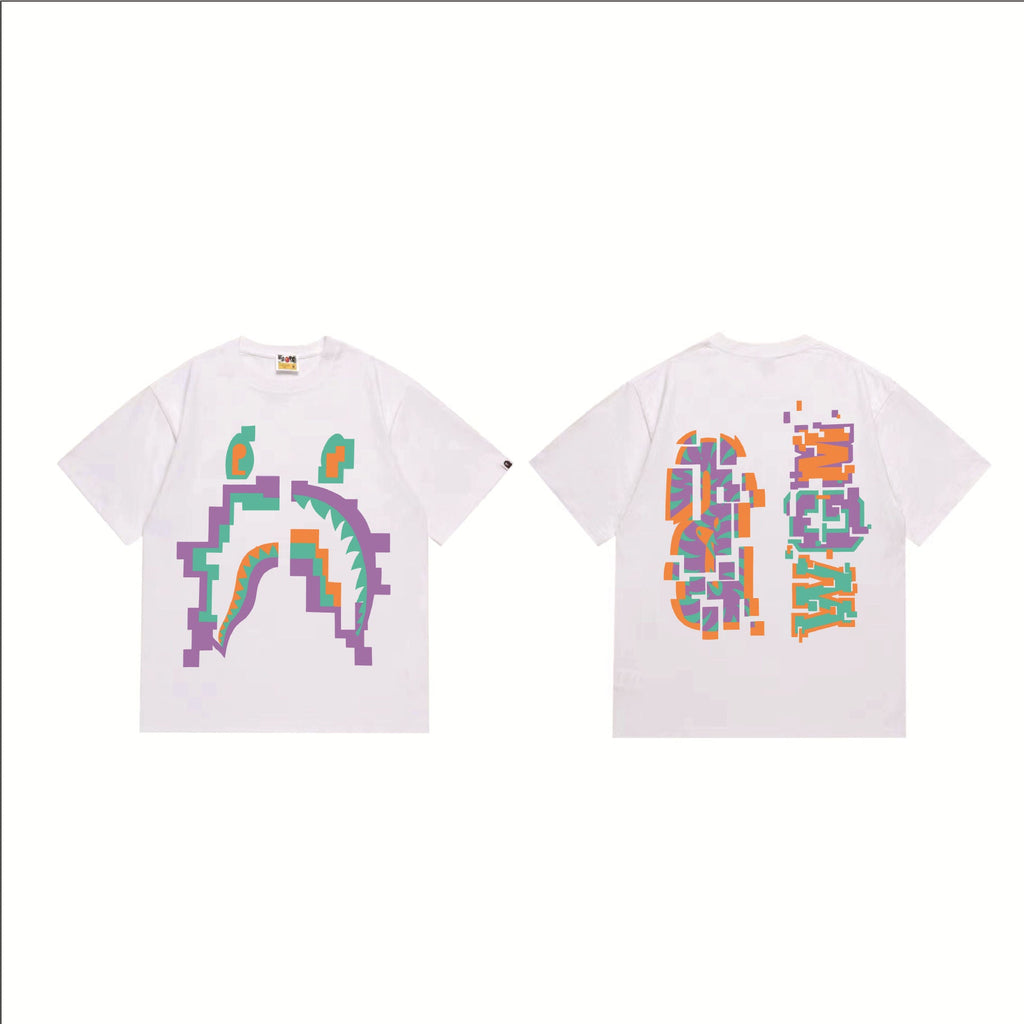 Bape Multi‑Ape‑Head Graphic Oversized Tee Streetwear Unisex