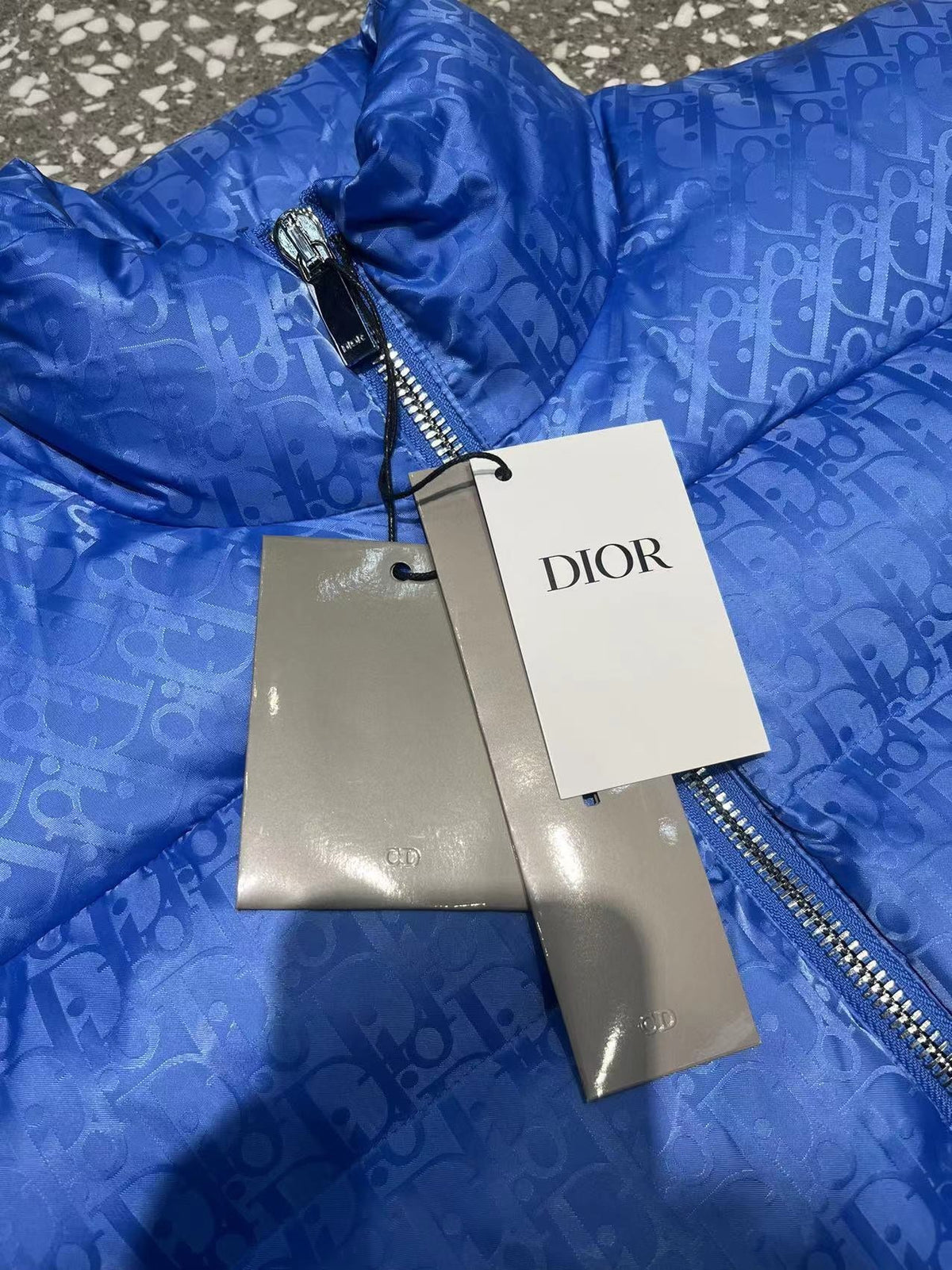 Dior Blue Oblique Jacquard Quilted Down Vest