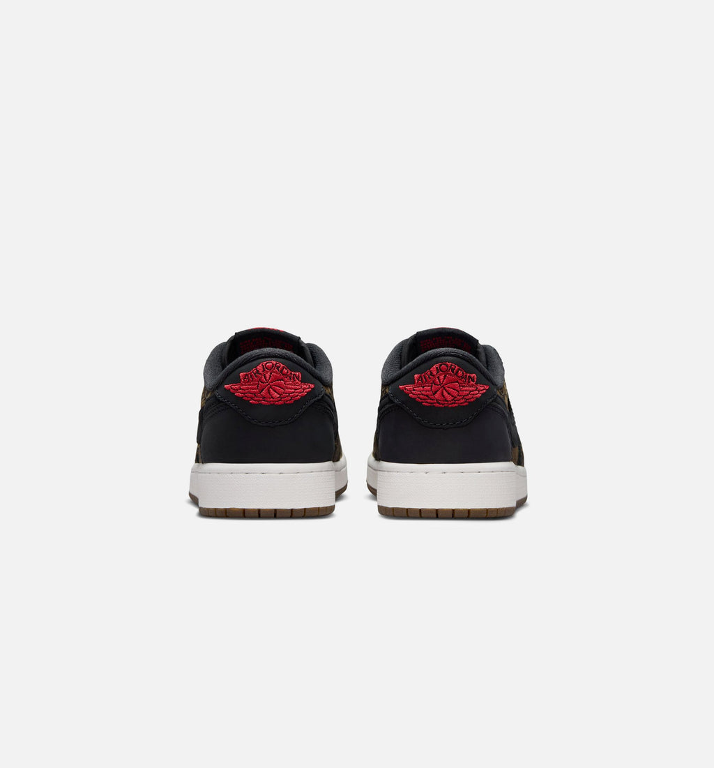 Air Jordan 1 Retro Low OG Laser Grade School Lifestyle Shoe - Black & Varsity Red