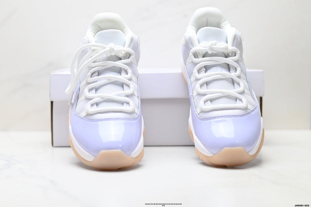 Air Jordan 11 Retro White Lavender and Gum Unisex Sneakers Style 17