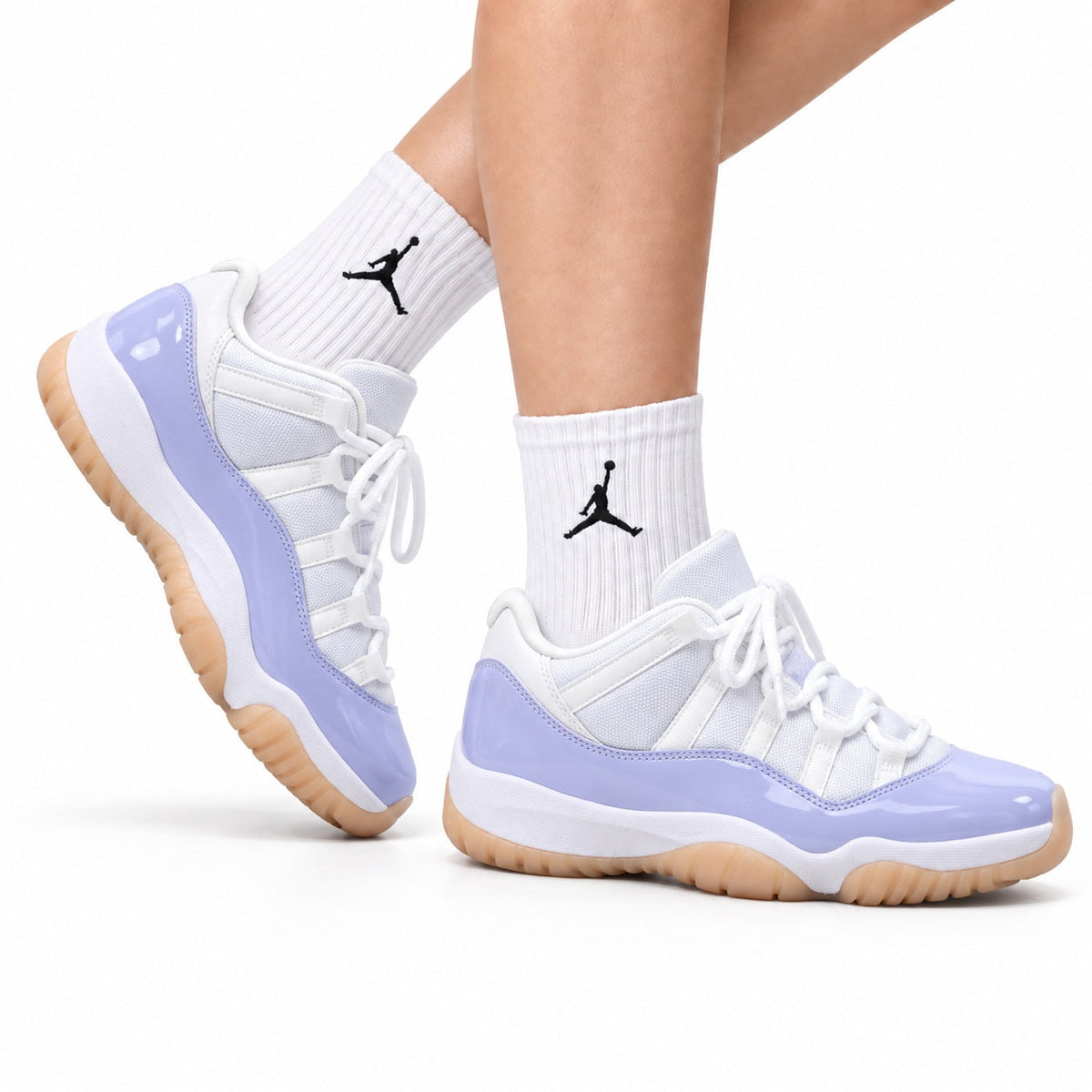 Air Jordan 11 Retro White Lavender and Gum Unisex Sneakers Style 17