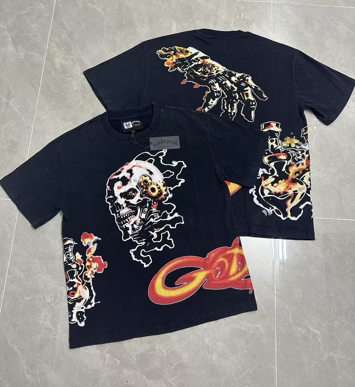 Godspeed Skull Graphic Short-Sleeve T-Shirt