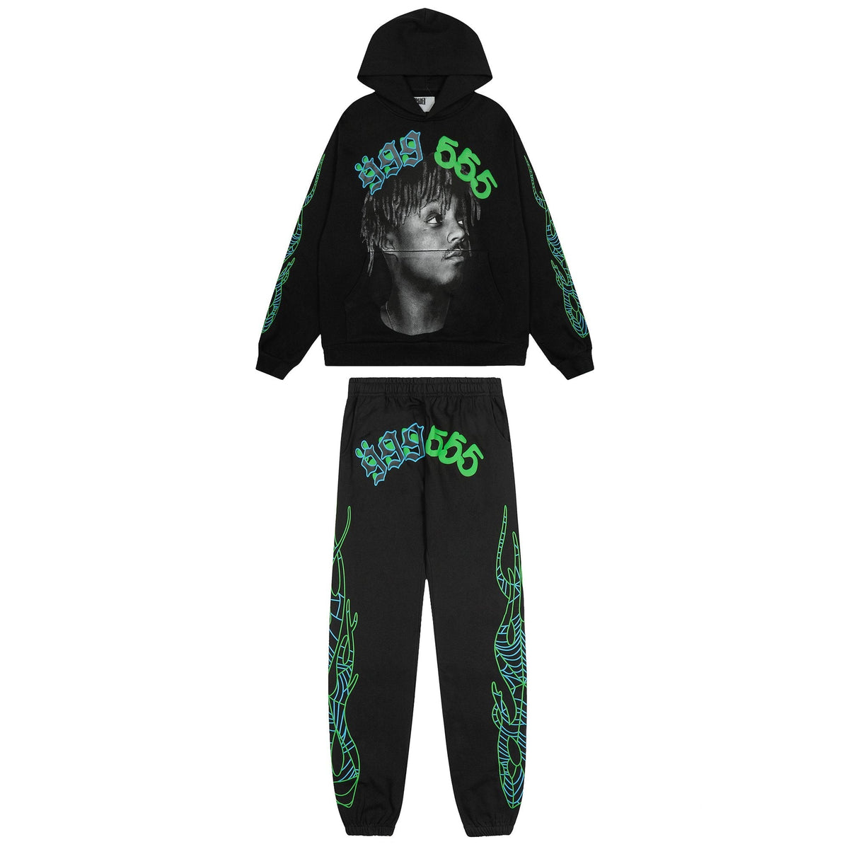Sp5der Portrait Graphic Hoodie & Jogger Matching Set