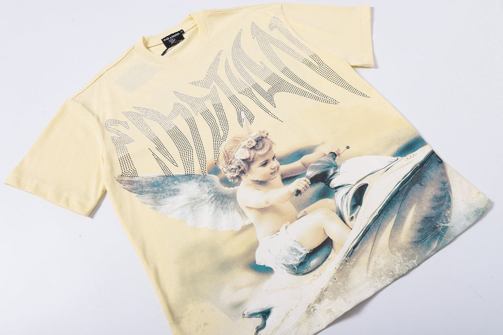 MIXED EMOTION Angel Graphic Short-Sleeve T-Shirt