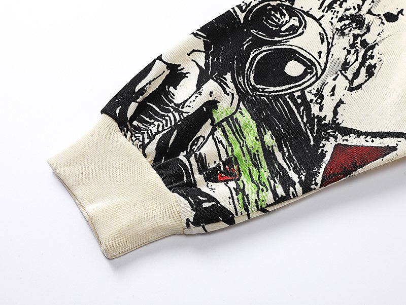MIXED EMOTION Distressed Graphic Long-Sleeve T-Shirt