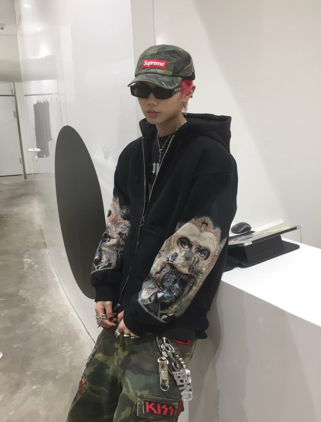 Supreme Graphic Sleeve Zip Hoodie