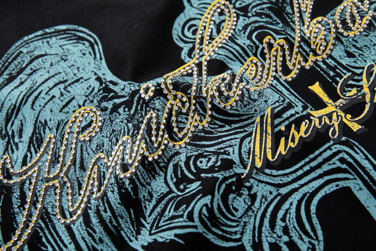 MAJESTIK Alien Skull Wing Graphic T-Shirt