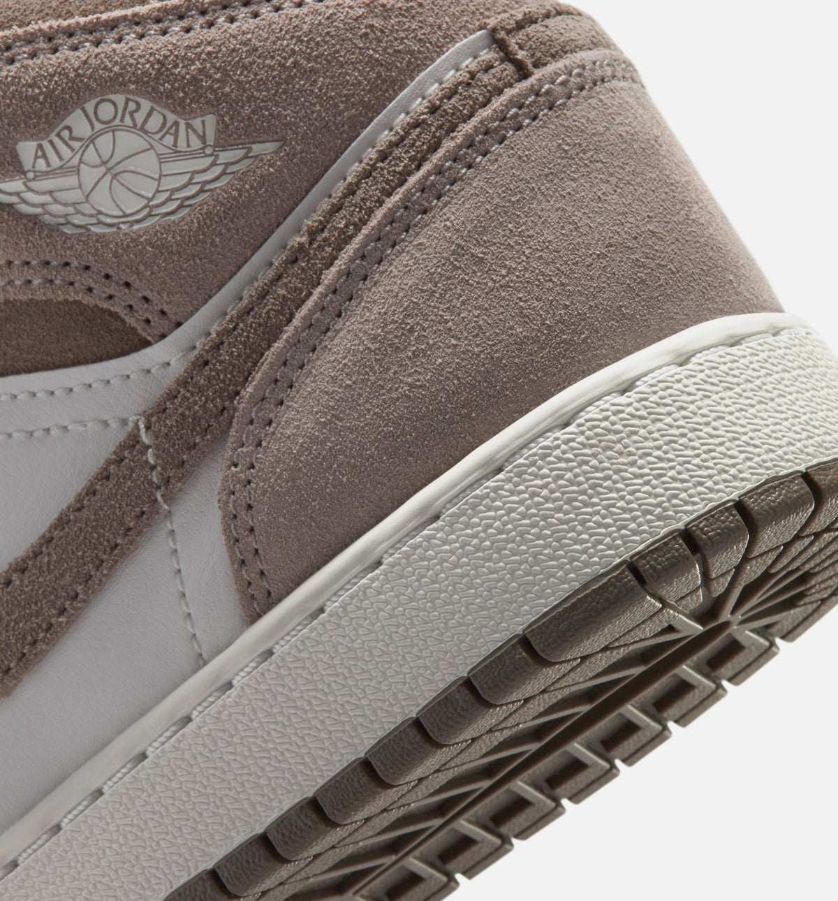 Air Jordan 1 Mid Big Kids' Lifestyle Shoes - Enigma Stone/Olive Grey/Summit White