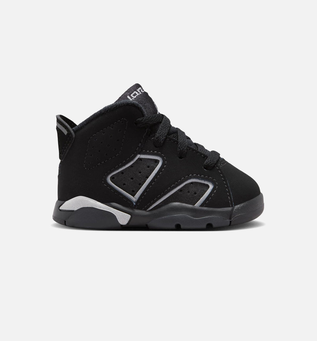 Air Jordan 6 Cap & Gown Infant/Toddler Lifestyle Shoe – Black/Reflective Silver