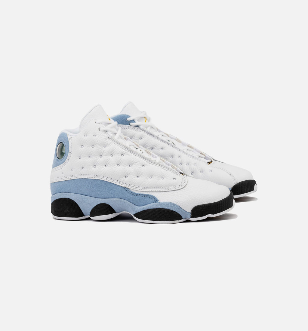 Air Jordan 13 Retro Blue Grey Youth Sneakers - White/Blue Grey/Black/Yellow Ochre