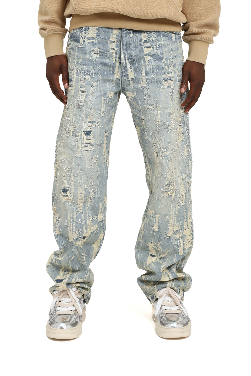 Purple Brand Bead Splatter Destroy Denim