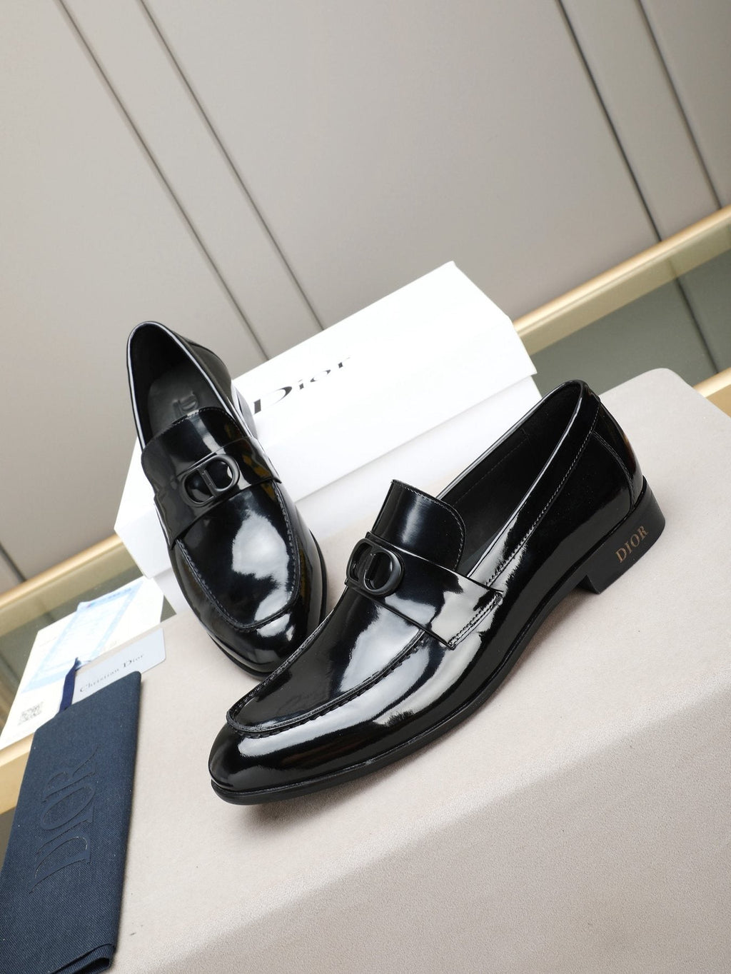 Dior Black Patent Leather Loafers