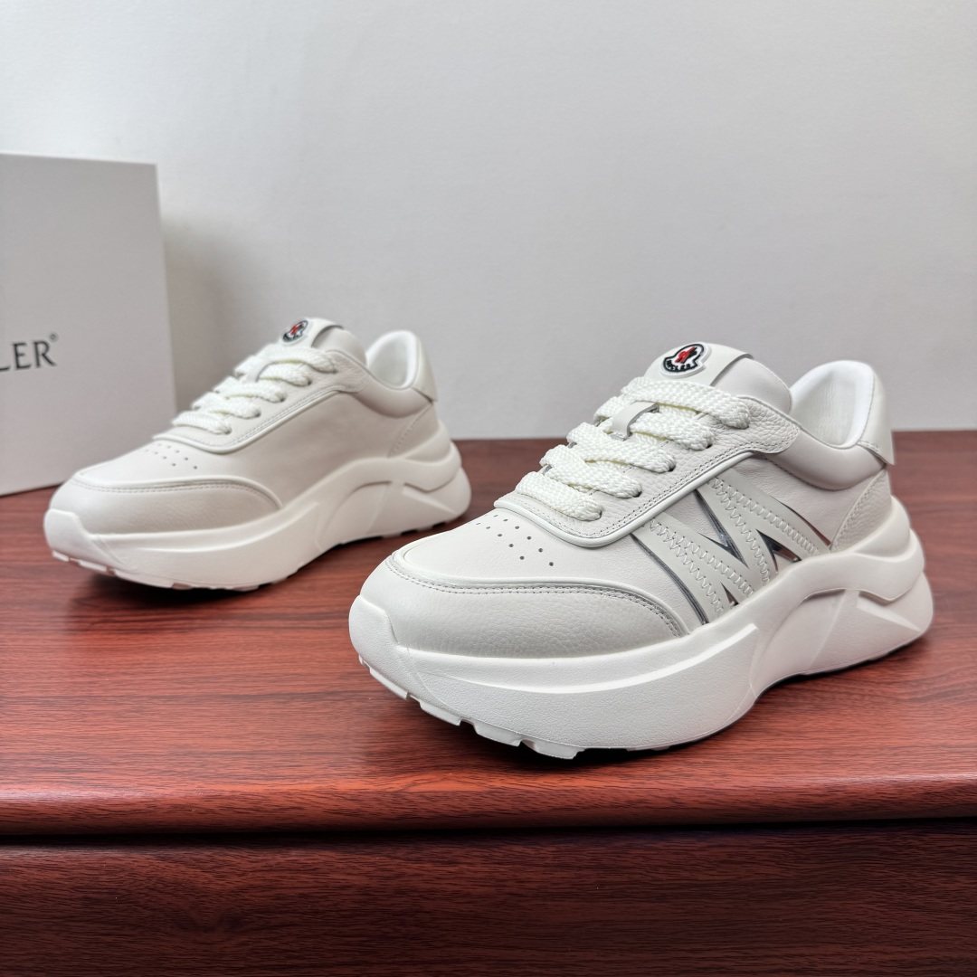 Moncler White Chunky Sole Sneakers