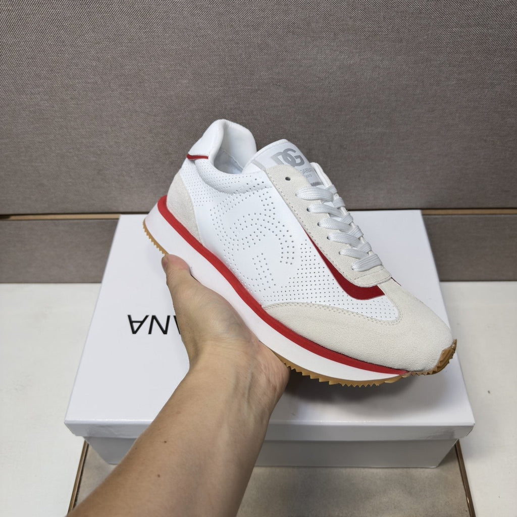 Dolce & Gabbana Men's White Red Gum Sneakers