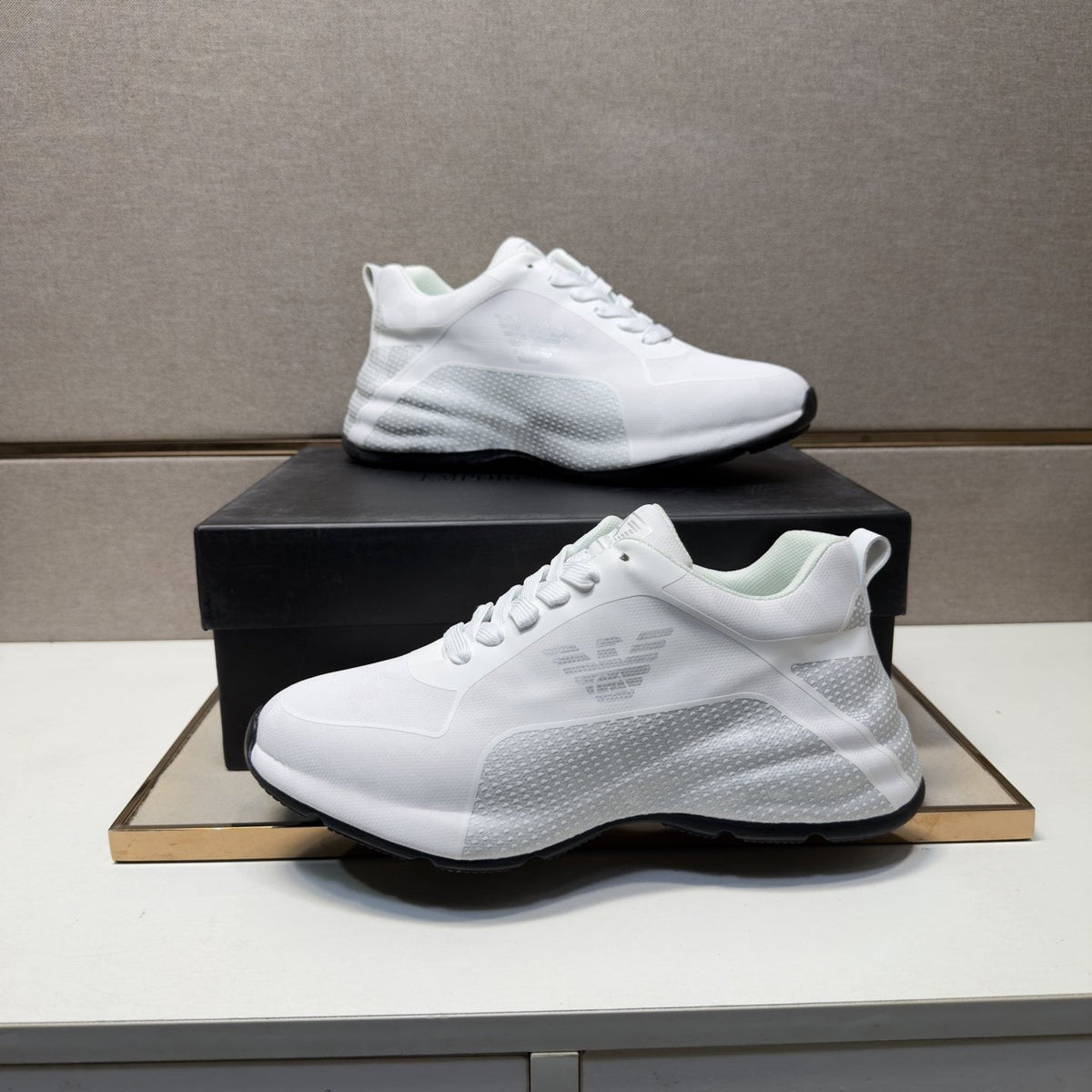 Emporio Armani Men's Textured Panel Sneakers