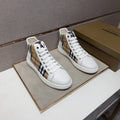 Burberry Men's Plaid-Panel High-Top Sneakers