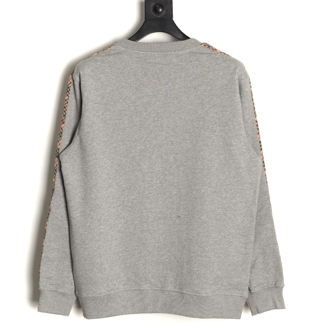 Burberry Check Tape Crewneck Sweatshirt - Gray